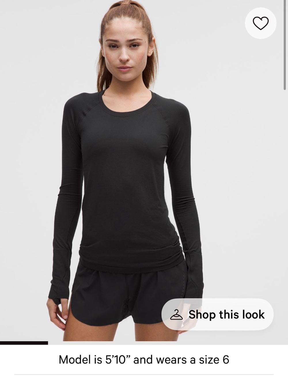 lululemon athletica women’s long sleeve swiftly tech — black